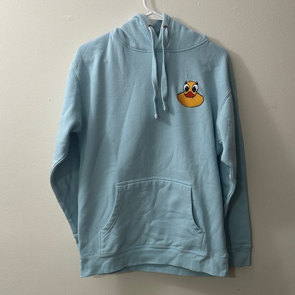Sky Blue Hoodie with Duck Design - Picture 1 of 4